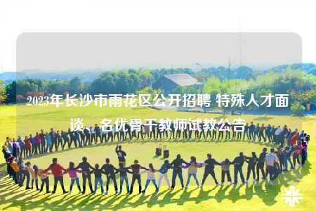 2023年長沙市雨花區(qū)公開招聘 特殊人才面談、名優(yōu)骨干教師試教公告