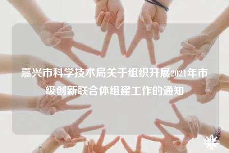 嘉興市科學(xué)技術(shù)局關(guān)于組織開展2021年市級(jí)創(chuàng)新聯(lián)合體組建工作的通知