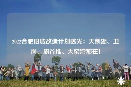 2022合肥舊城改造計劃曝光：天鵝湖、衛(wèi)崗、周谷堆、大窯灣都在！